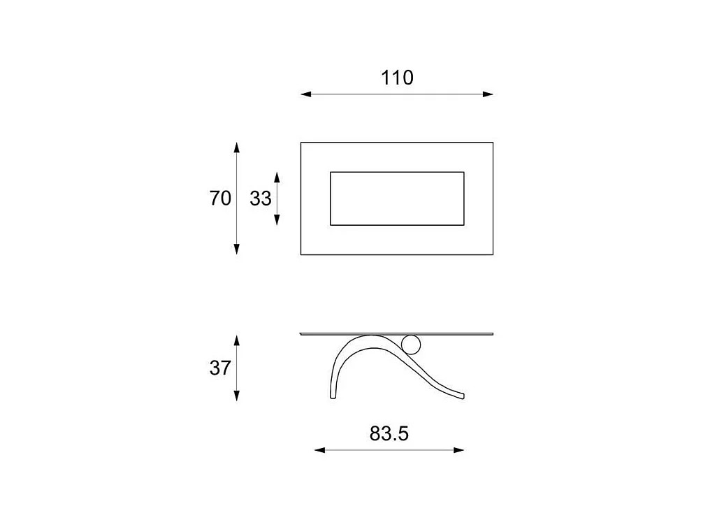 Duif - Salontafel  (120 x 70 x 40 - Transparant) in beige gehard glas
