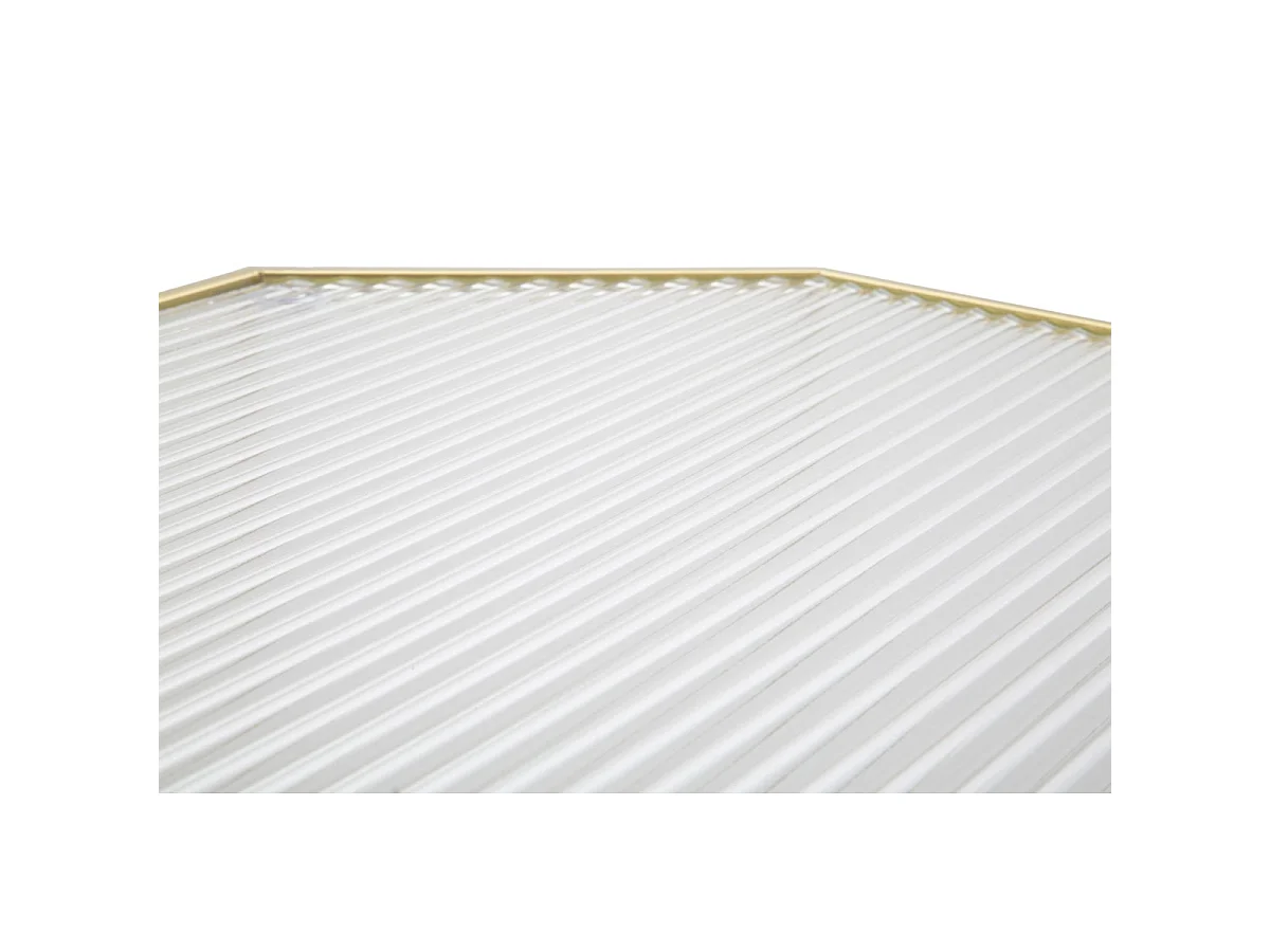 Coppia Tavolini Portatelefono New Glass Quadrati in Metallo Dorato e Vetro - Design Moderno Glam - Glam Style 1427820000