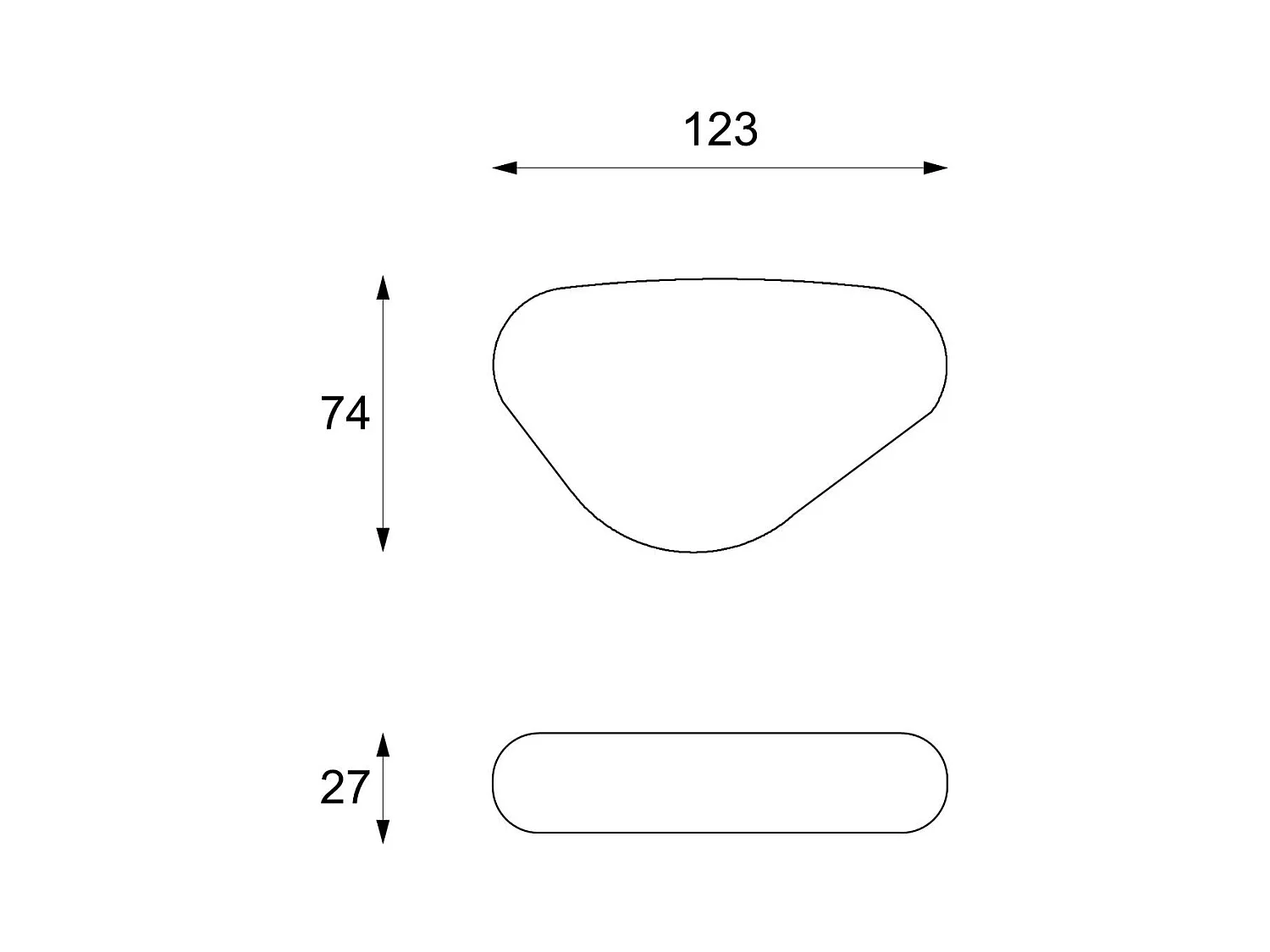 Sasso groot - Salontafel (74 x 123 x 27 uur) in beige fossiele steen