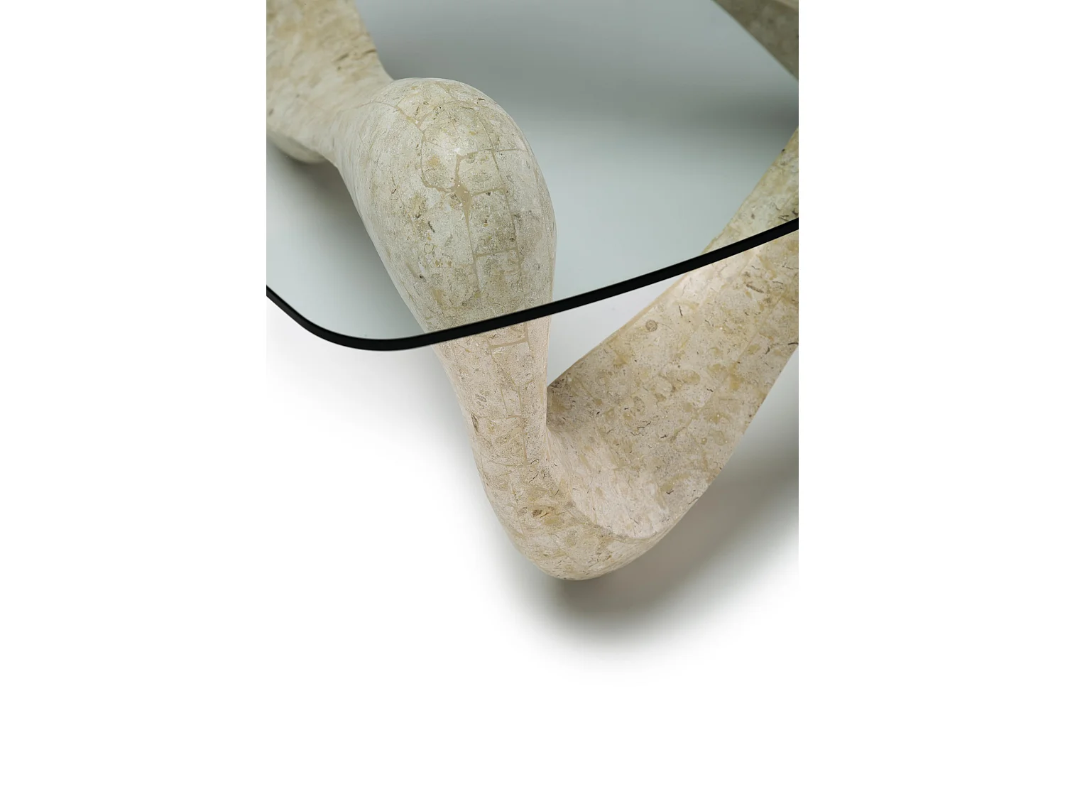 Tetris - Tavolino  (100 x 100 - Trasparente) in Vetro temperato beige