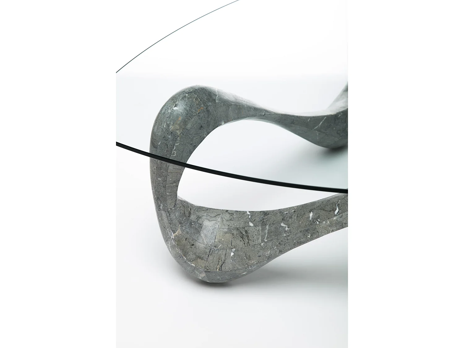 Tetris - Stolik kawowy (100 x 100 - Przezroczysty) w kolorze szarym ze szkła hartowanego