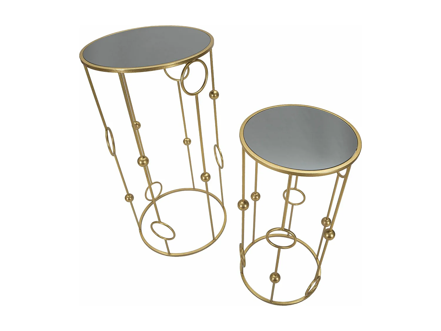 Tavolinetto Cage Coppia Cm Ø50X100-40X80