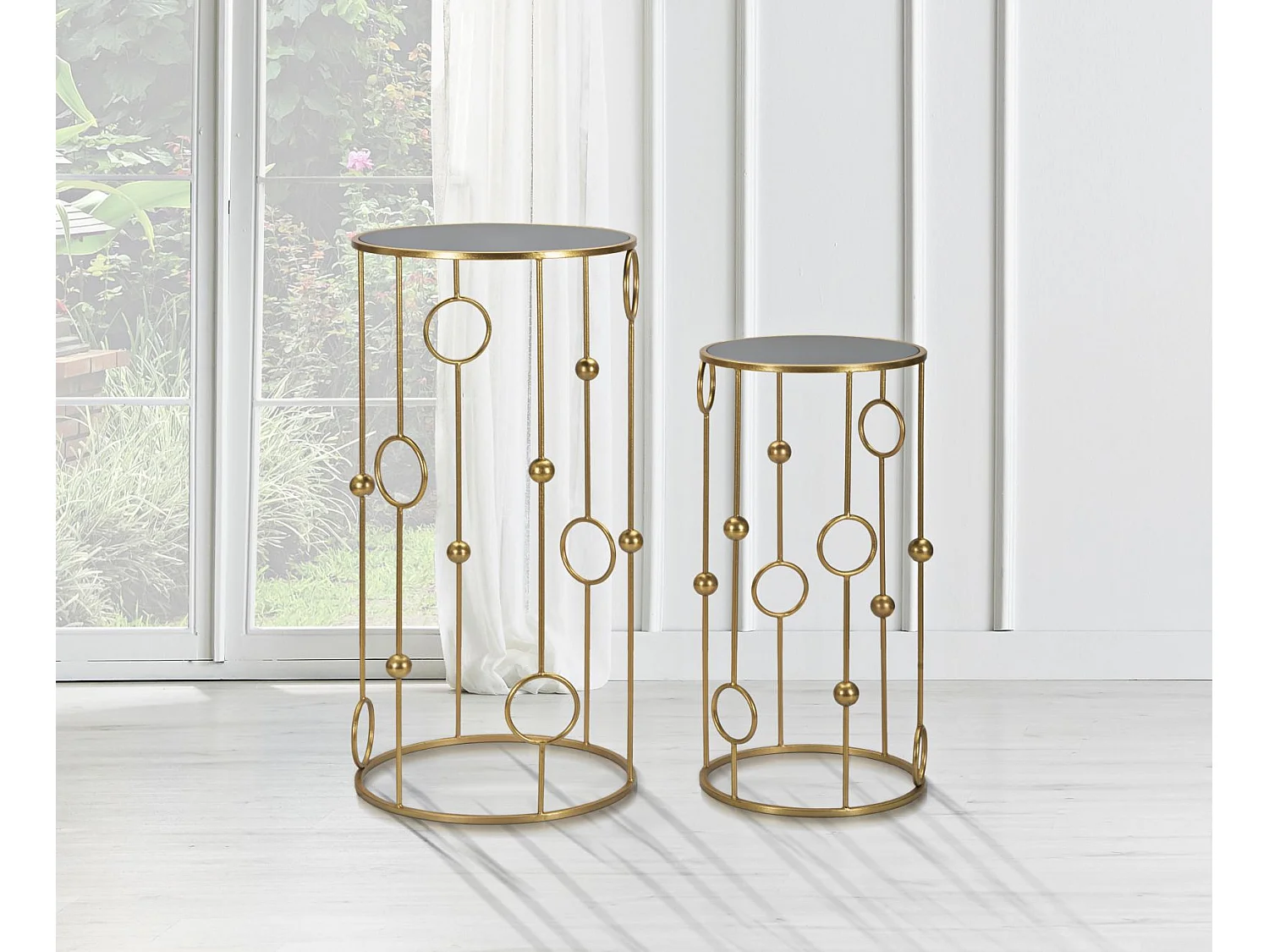 Tavolinetto Cage Coppia Cm Ø50X100-40X80