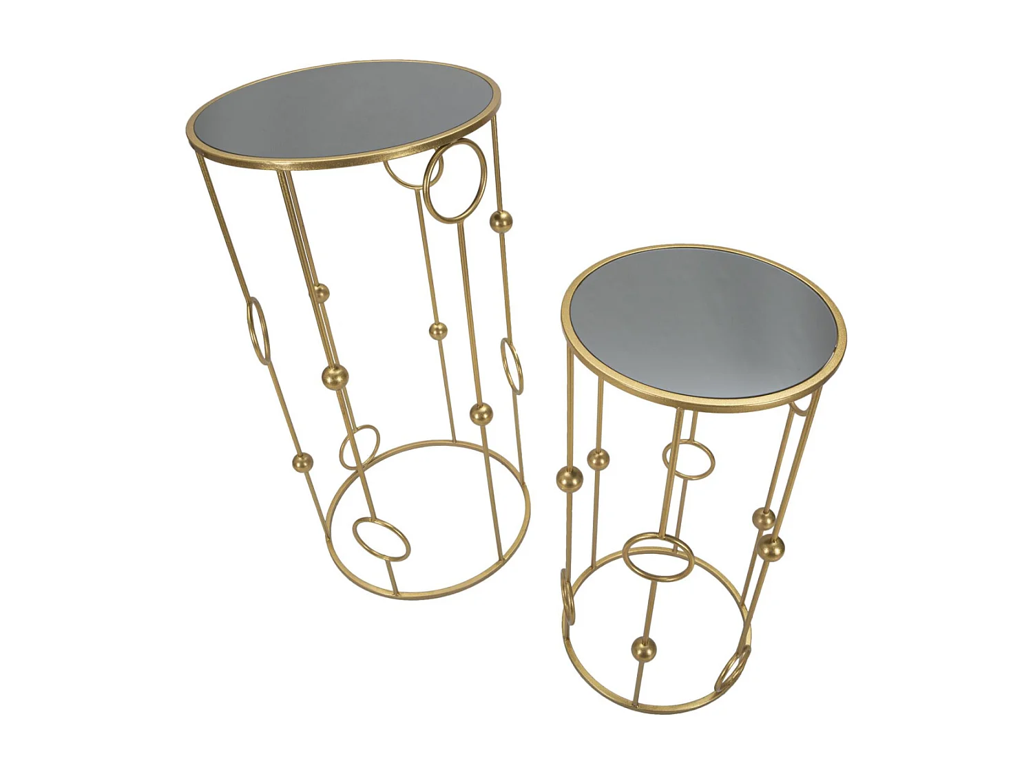 Lot de 2 Tables d'Appoint "Sphère" 100cm Or