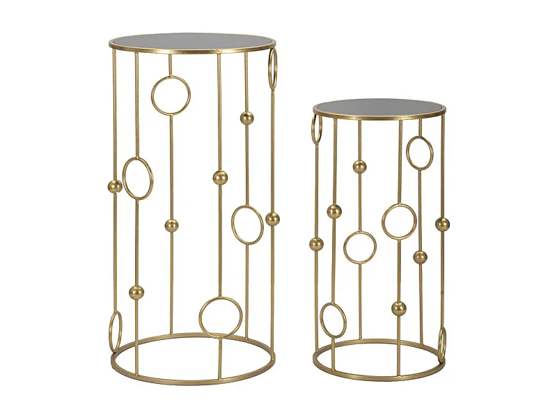 Lot de 2 Tables d'Appoint "Sphère" 100cm Or