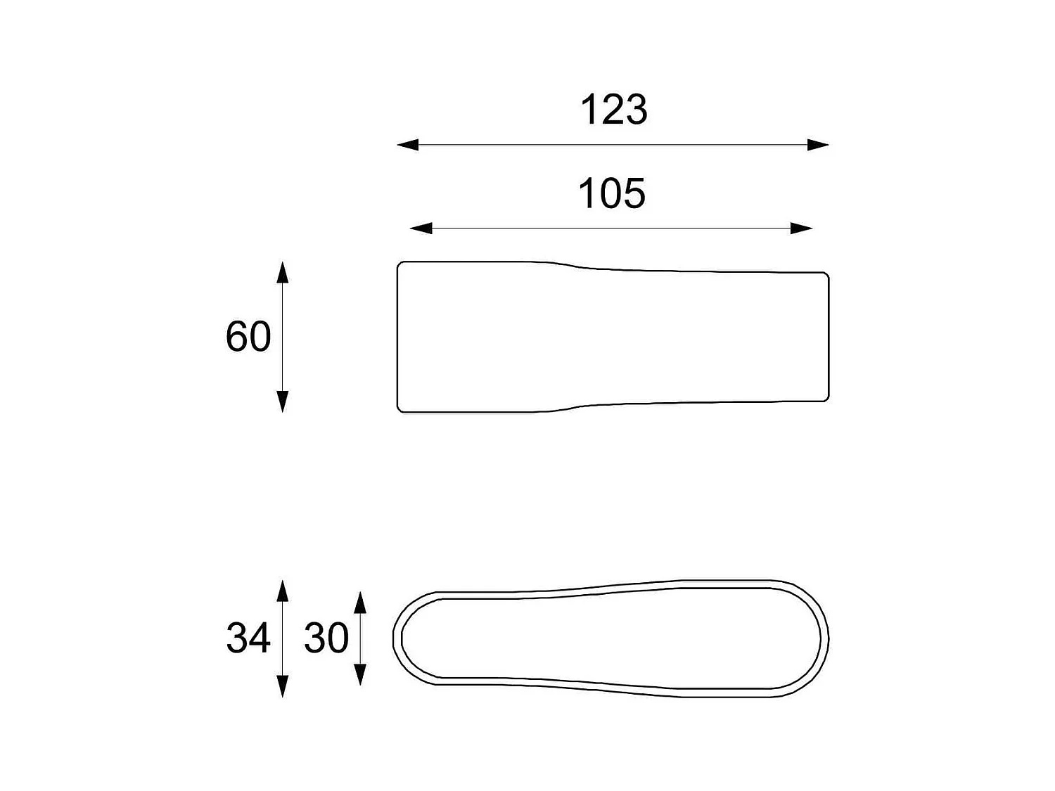 Scarf - Couchtisch (123 x 60 x 34h) aus grauem Fossilstein