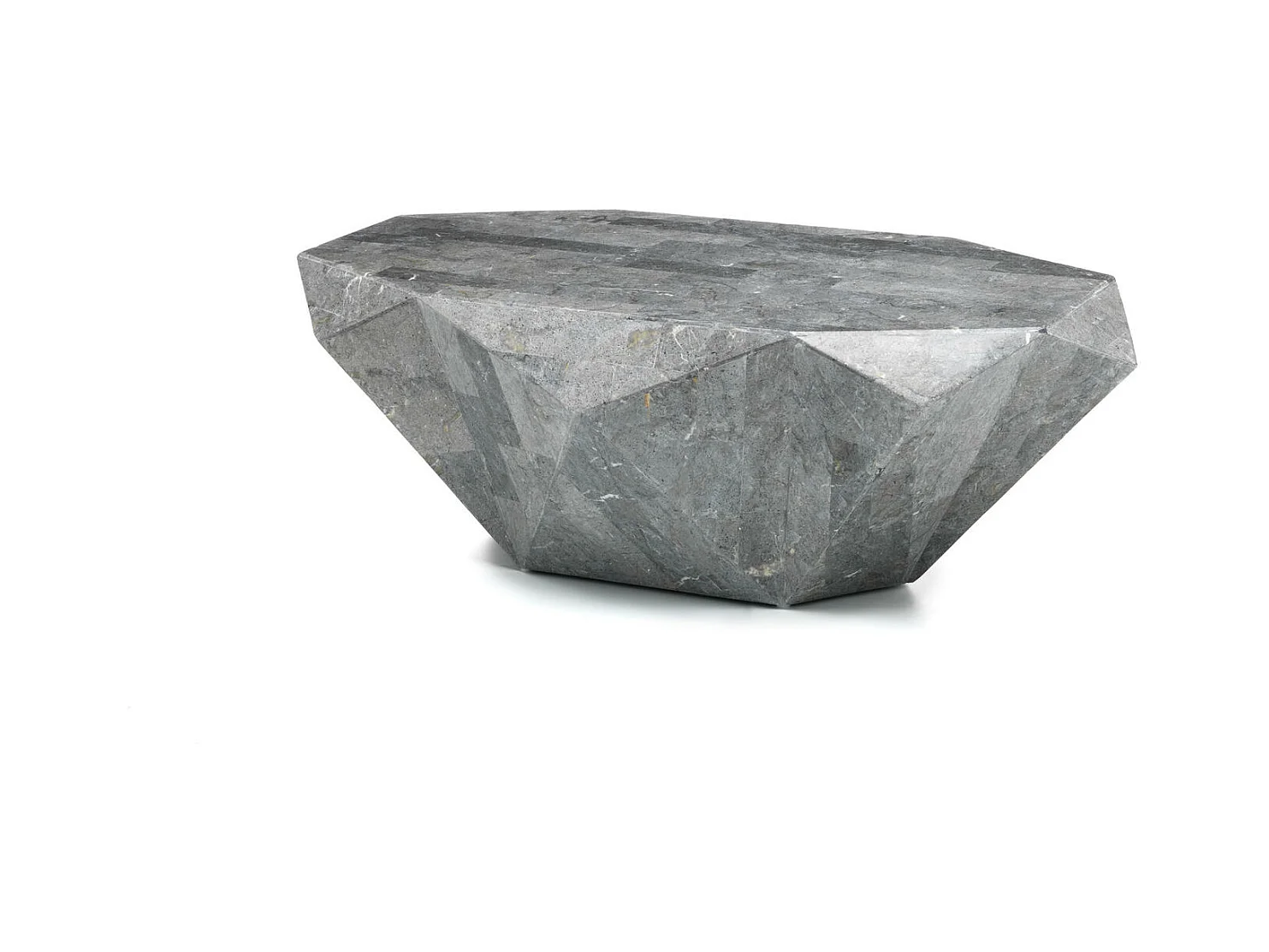 Diamond medium - Tavolino (120 x 70 x 40h) in Pietra fossile grigio