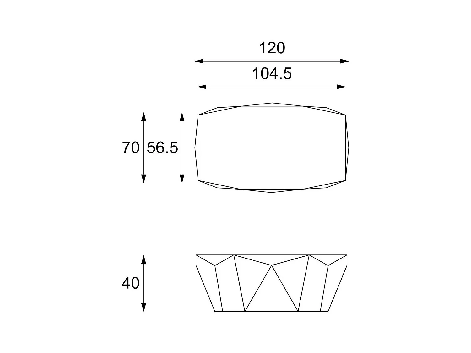 Diamond medium – Couchtisch (120 x 70 x 40 h) aus grauem Fossilstein