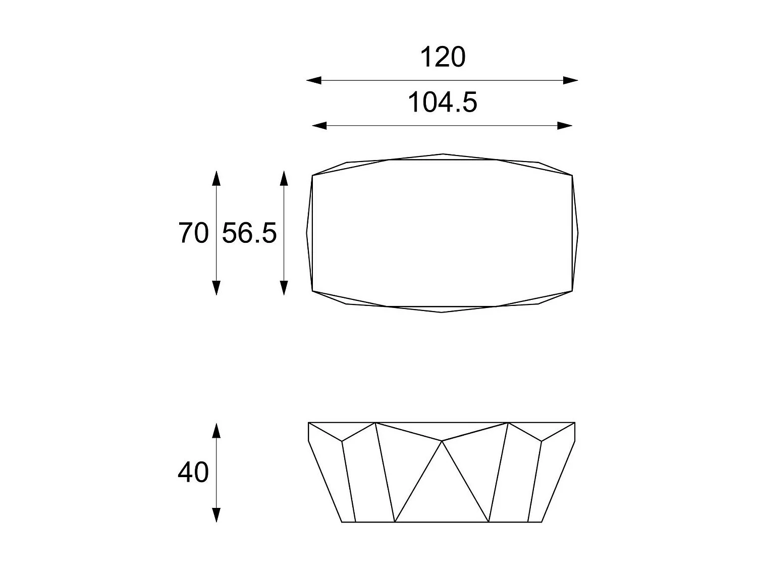 Diamond medium - Salontafel (120 x 70 x 40h) in grijze fossiele steen