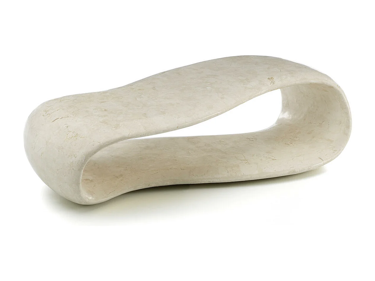 Scarf - Tavolino / Porta TV (123 x 60 x 34h) in Pietra fossile beige