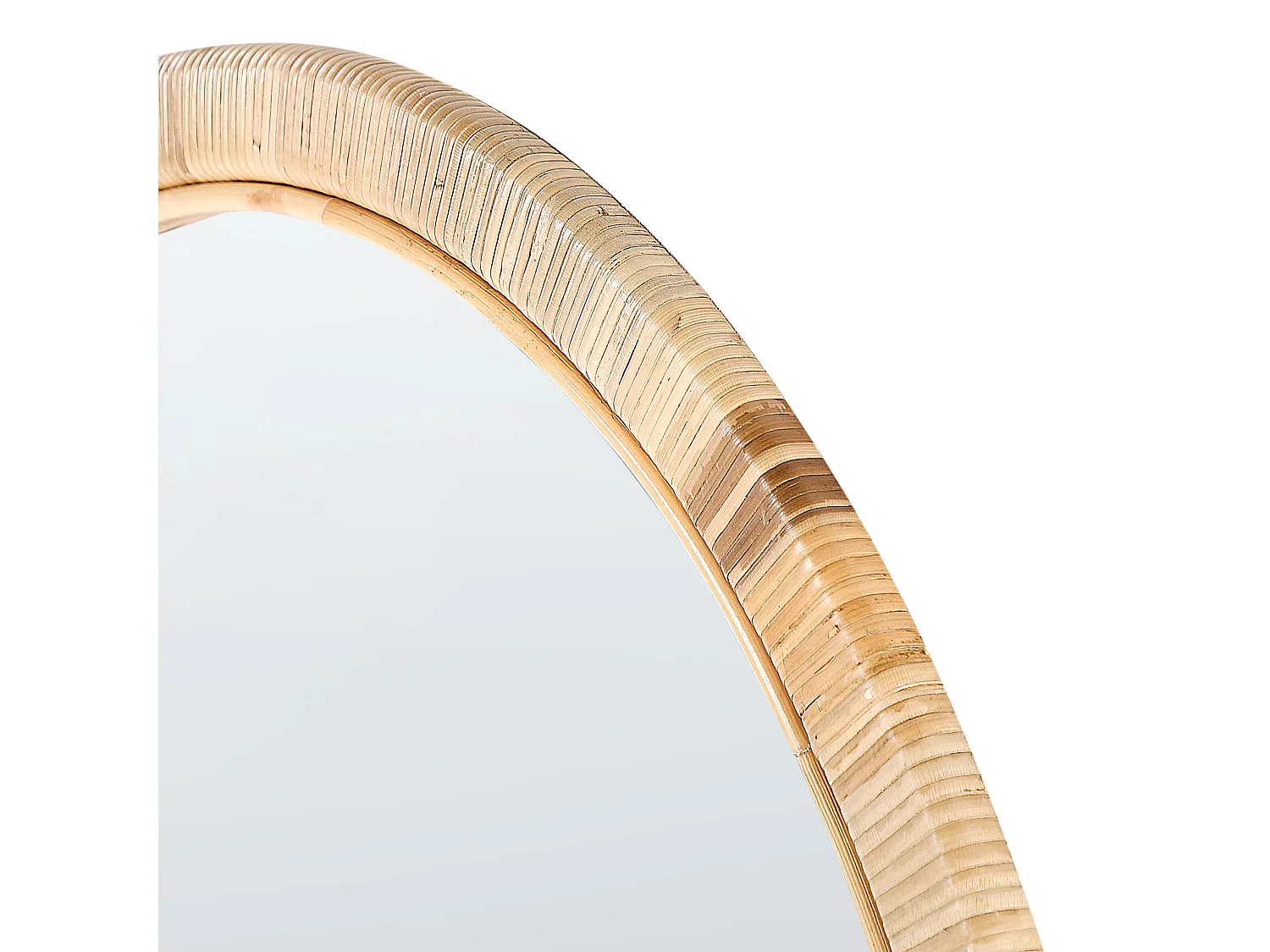 Wall Mirror ANLEZY 80 cm 80 cm Rattan Natural