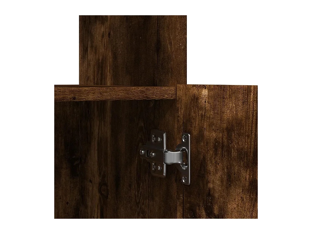 Buffet haut chêne fumé 63x33x140 cm bois d'ingénierie