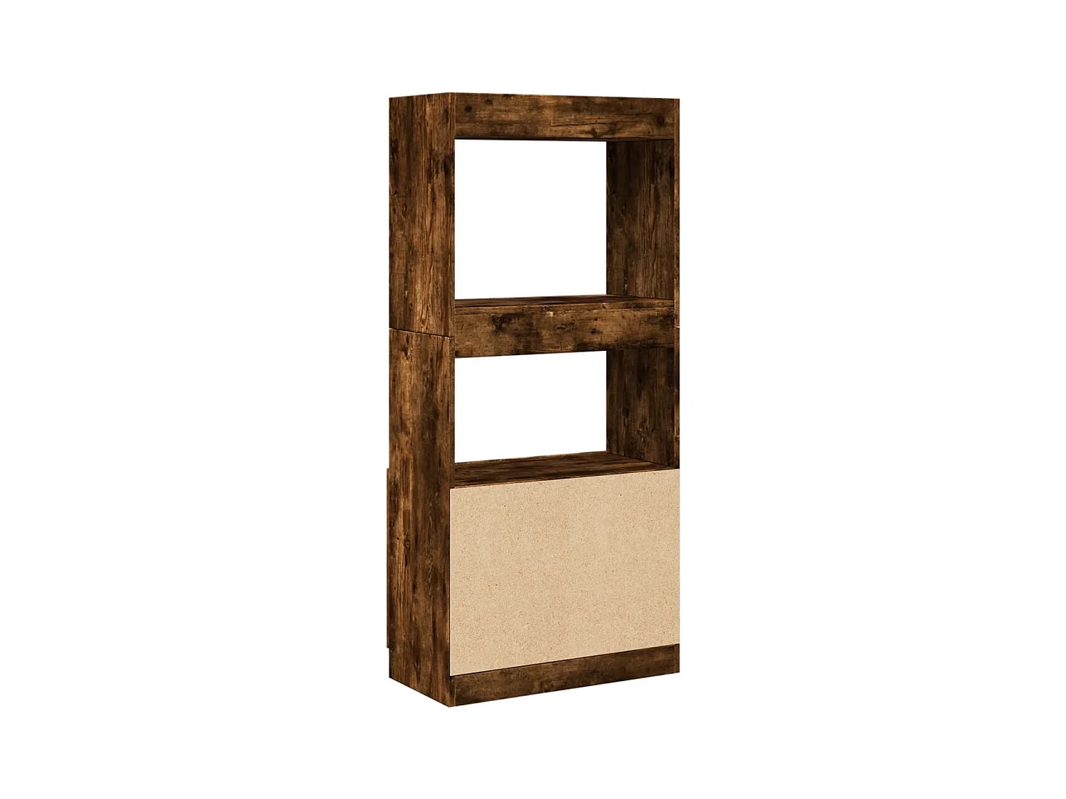 Buffet haut chêne fumé 63x33x140 cm bois d'ingénierie