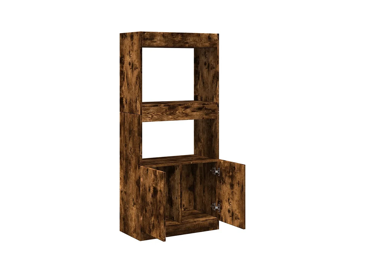 Buffet haut chêne fumé 63x33x140 cm bois d'ingénierie