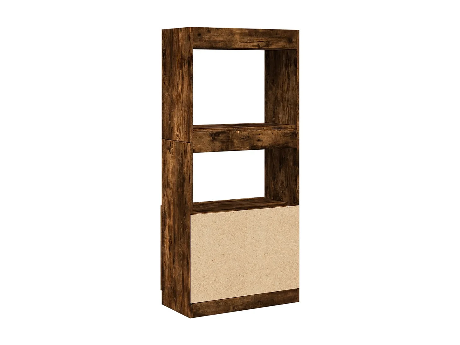 Buffet haut chêne fumé 63x33x140 cm bois d'ingénierie