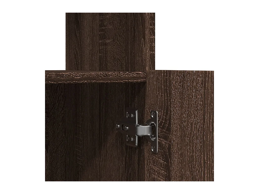 Buffet haut chêne marron 63x33x140 cm bois d'ingénierie