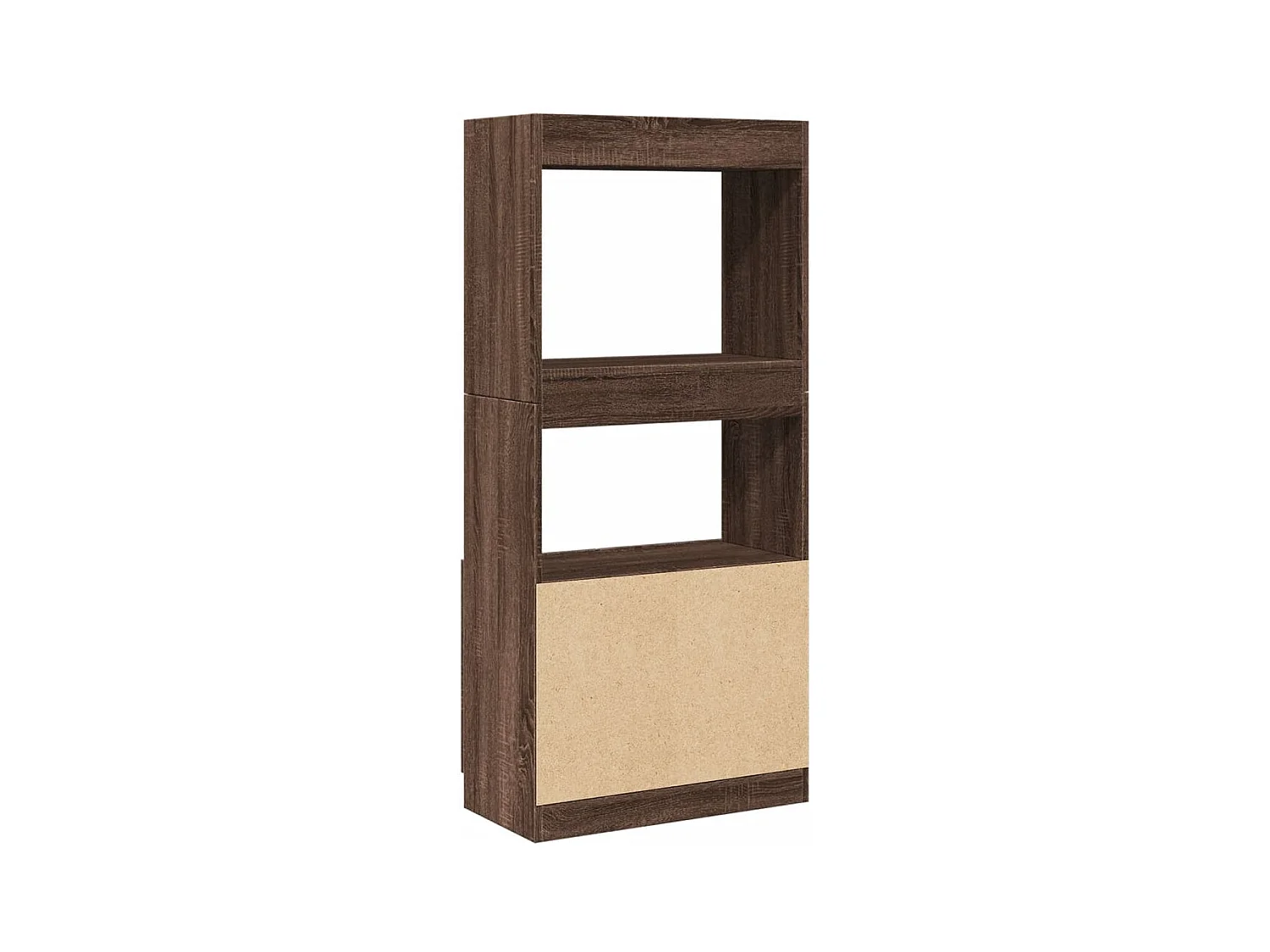 Buffet haut chêne marron 63x33x140 cm bois d'ingénierie