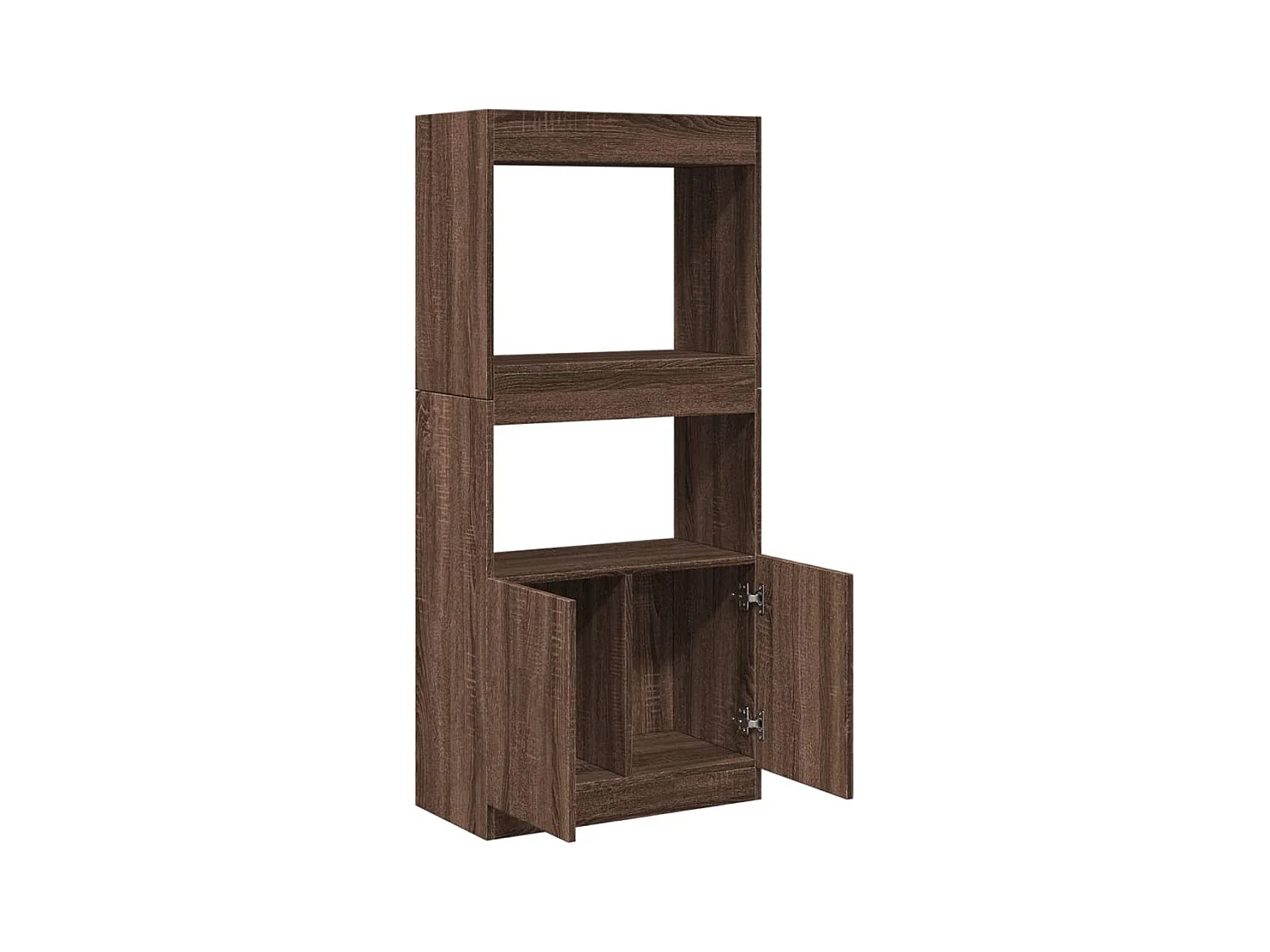 Buffet haut chêne marron 63x33x140 cm bois d'ingénierie