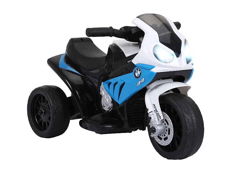Moto électrique pour enfants 3 roues 6 V 2,5 Km/h effets lumineux et sonores bleu BMW S1000 RR