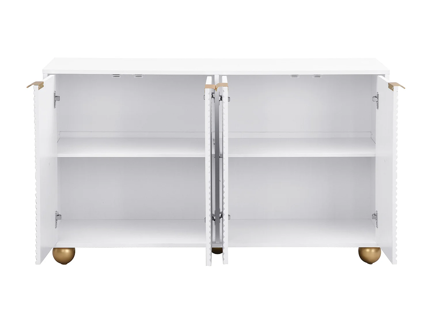 Buffet moderne - 2 portes avec étagères réglables - Blanc