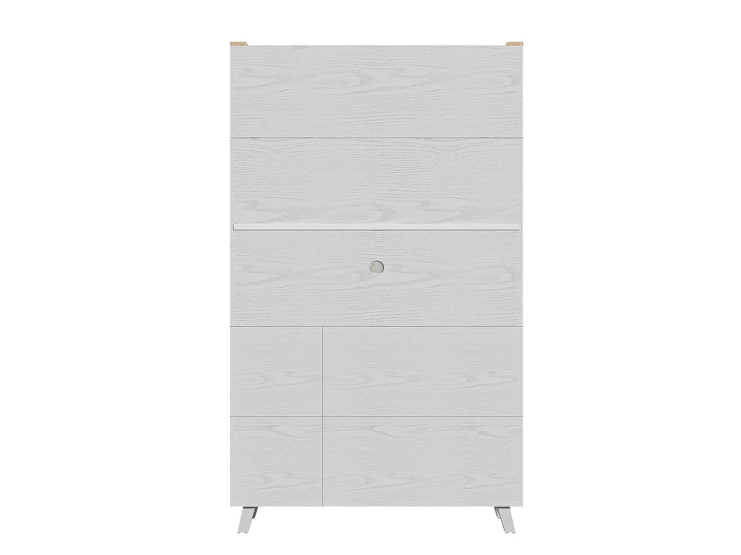 Vitrine H 190 cm - 5 portes 1 tiroir 3 compartiments - panneaux de particules - Blanc