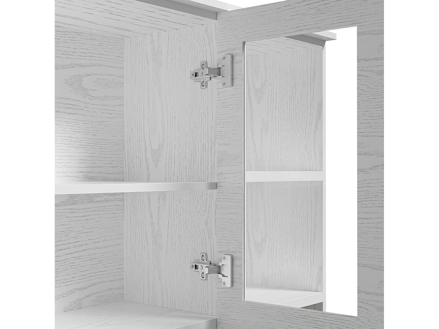 Vitrine H 190 cm - 5 portes 1 tiroir 3 compartiments - panneaux de particules - Blanc