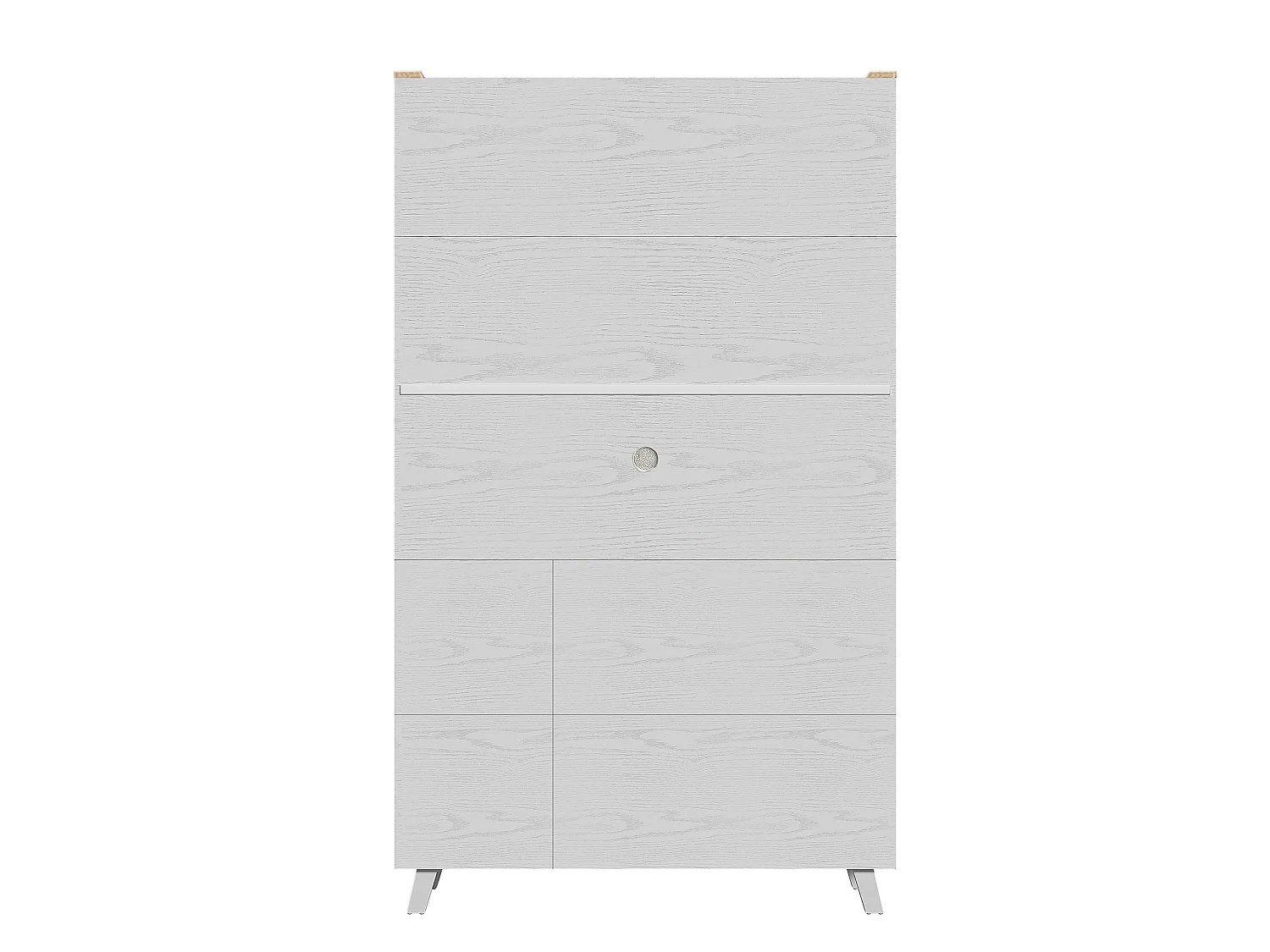 Vitrine H 190 cm - 5 portes 1 tiroir 3 compartiments - panneaux de particules - Blanc