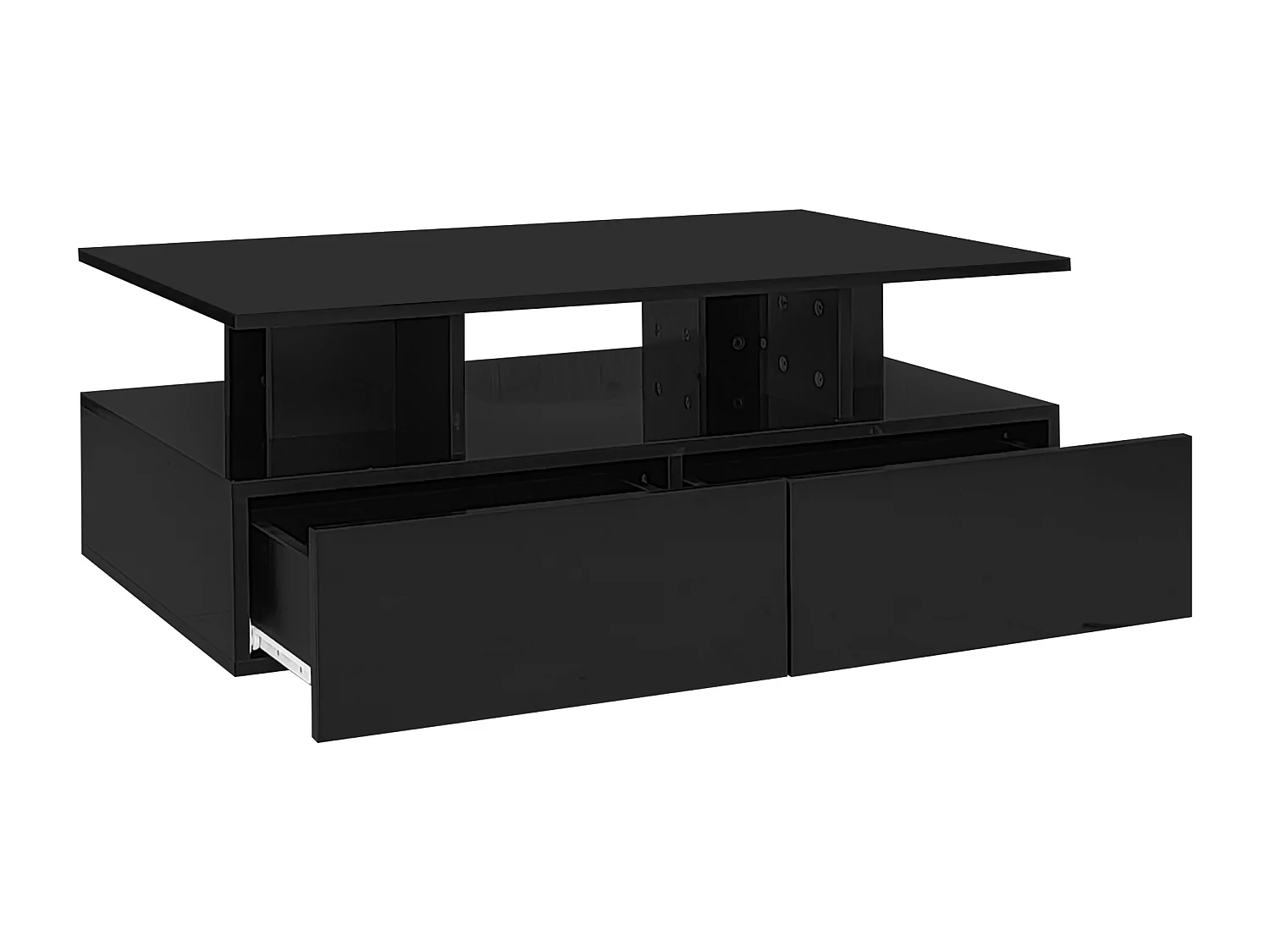 Salontafel met LED - met 2 lades - Zwart