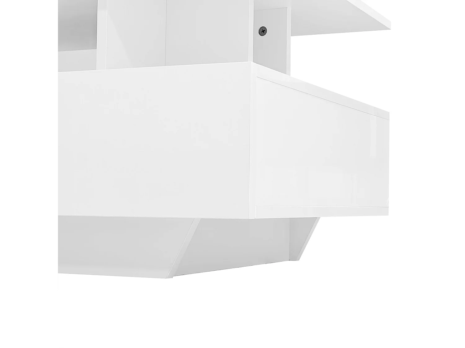 Table basse avec LED - avec 2 tiroirs - Blanc