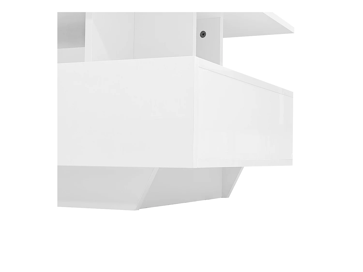 Table basse avec LED - avec 2 tiroirs - Blanc