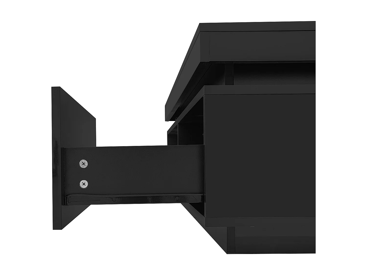 Table basse avec LED - avec 1 tiroir et 1 compartiment - Noir