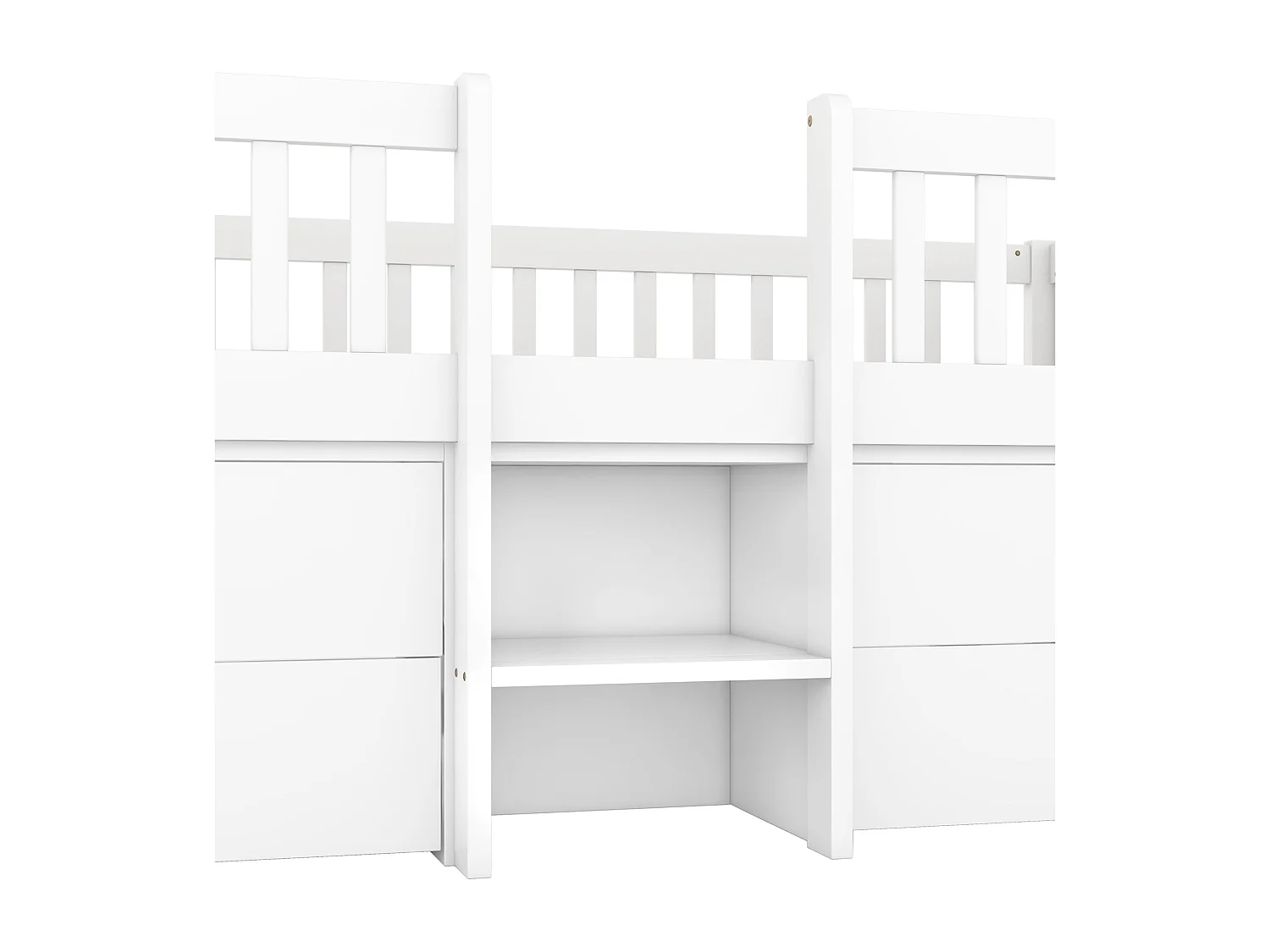 Lit enfant 90x200cm en bois massif - avec 4 tiroirs - Blanc (matelas non inclus)