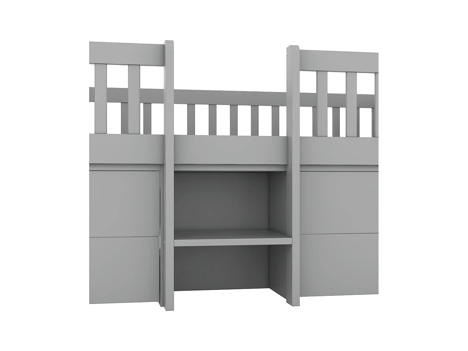 Letto per bambini 90x200 cm in legno massello - con 4 cassetti - Grigio (materasso non incluso)