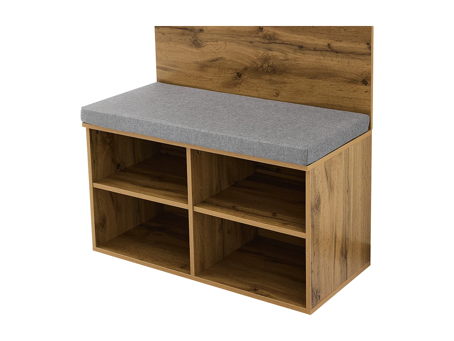 Garderobe mit Garderobe und Schuhbank - verstellbare Einlegeböden - Natur