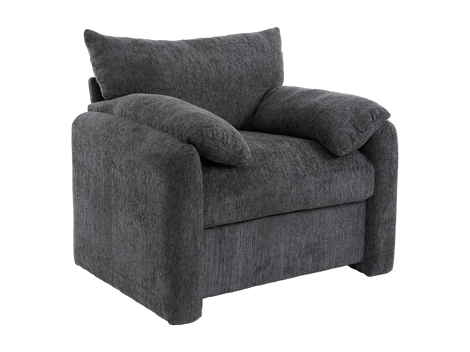 Fauteuil simple en chenille - Gris