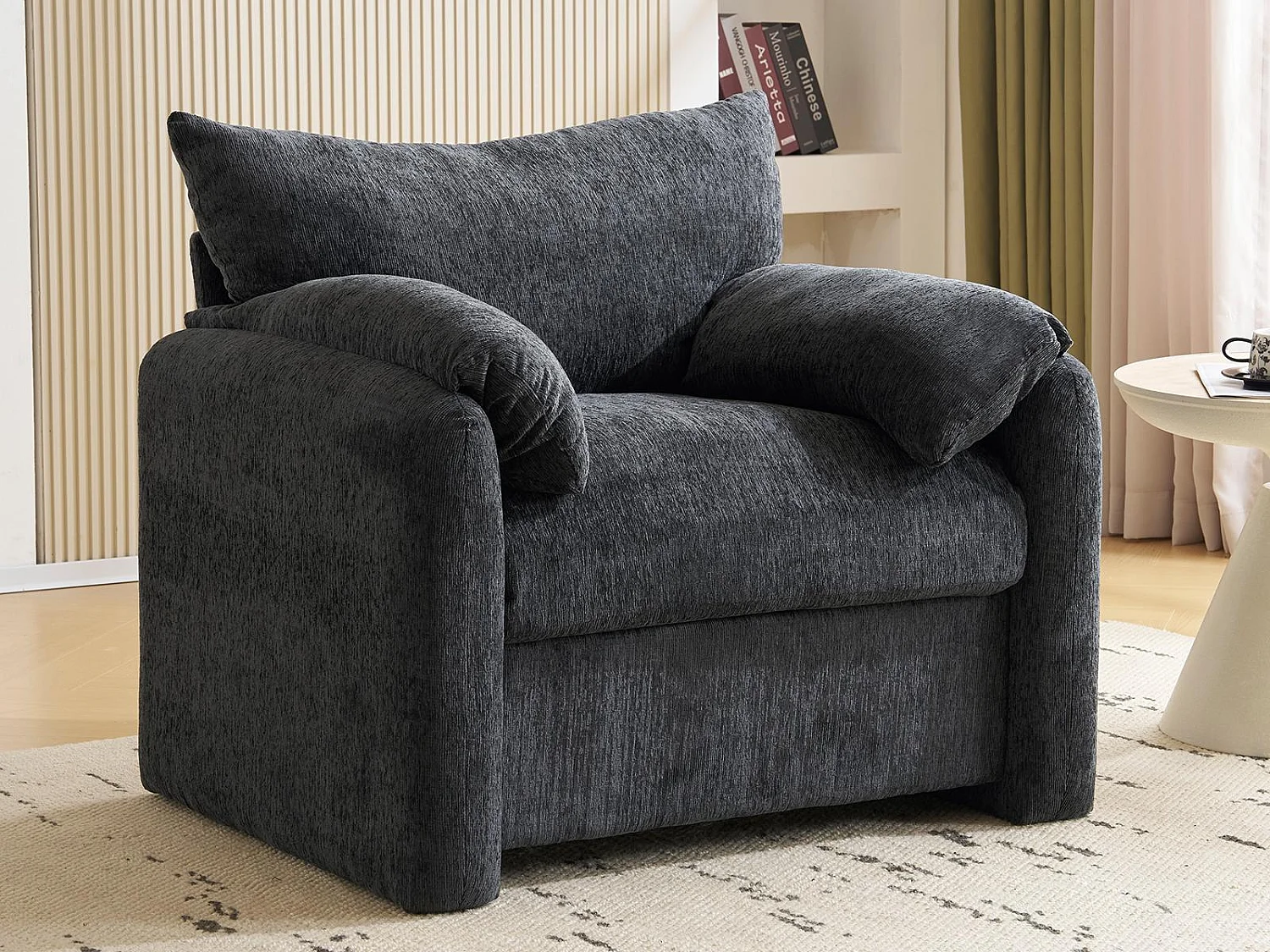 Fauteuil simple en chenille - Gris