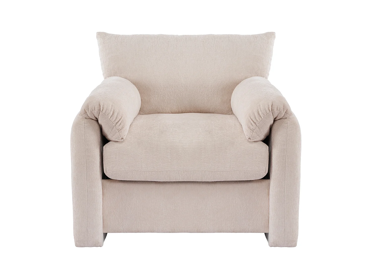 Fauteuil simple en chenille - Beige