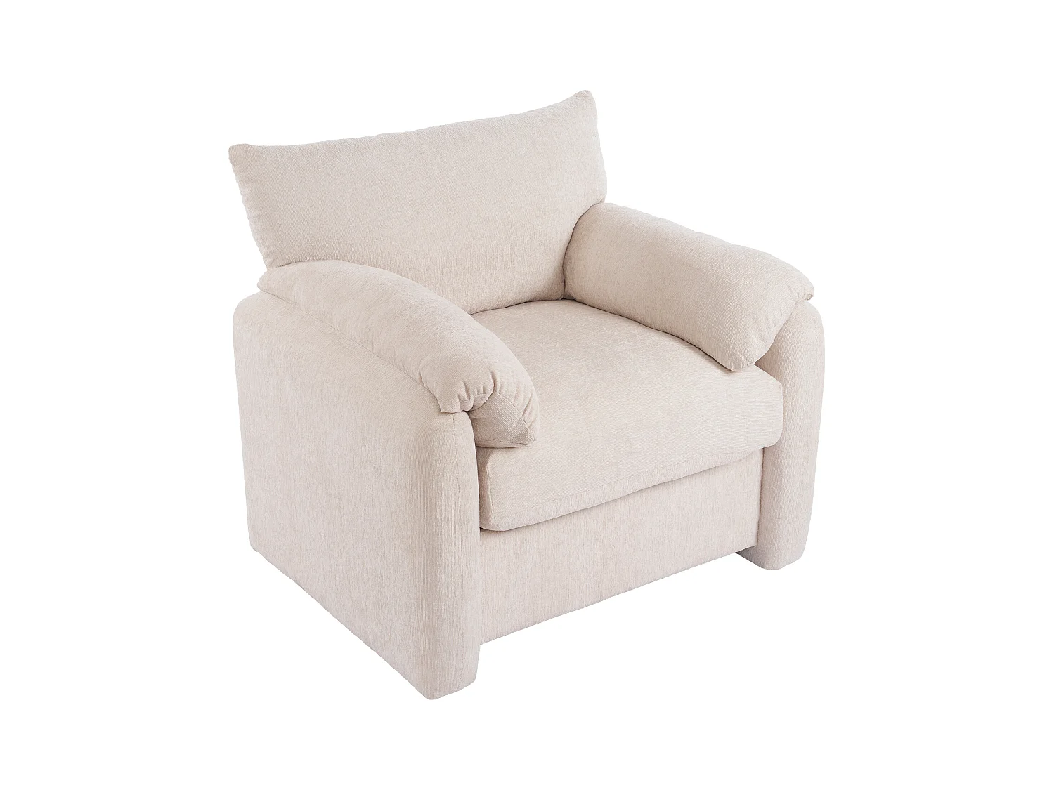 Fauteuil simple en chenille - Beige