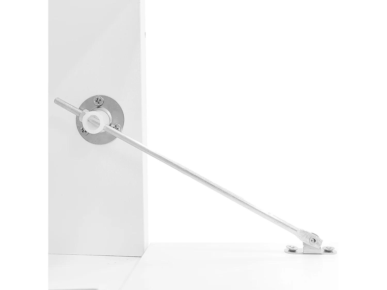 Mobile TV con LED - 2 vani a ribalta e ripiani in vetro - Bianco