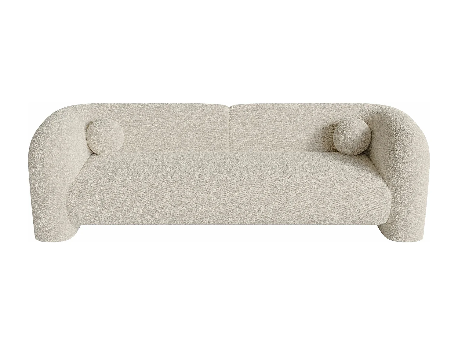 Canapé 3 places bouclette crème 226cm NOLA