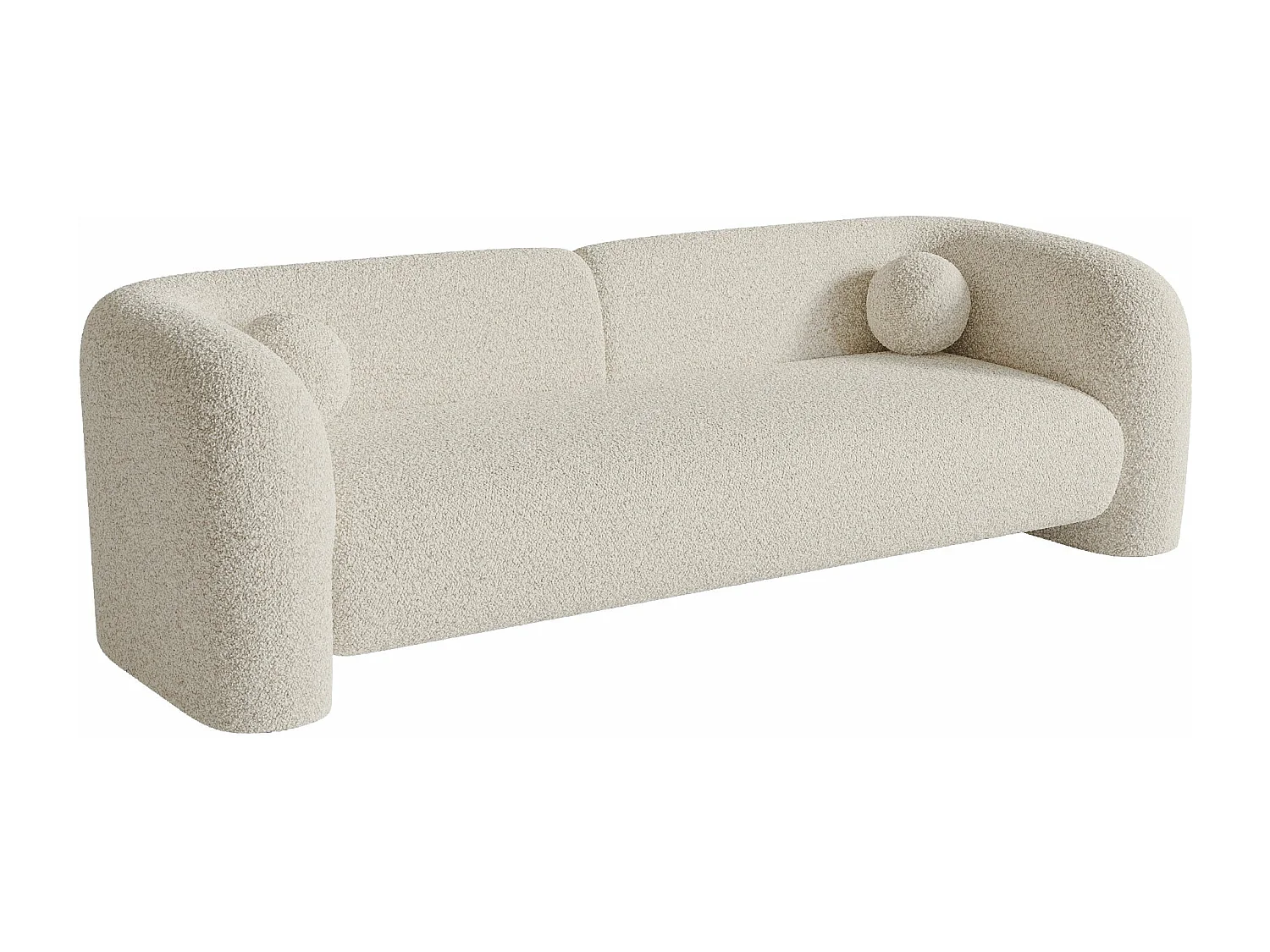 Canapé 3 places bouclette crème 226cm NOLA