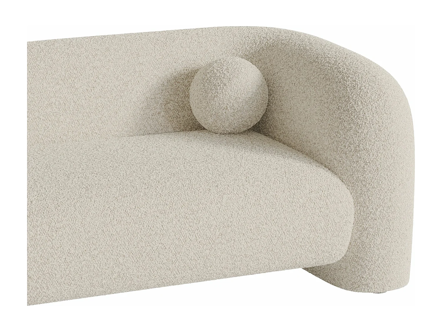 Canapé 3 places bouclette crème 226cm NOLA