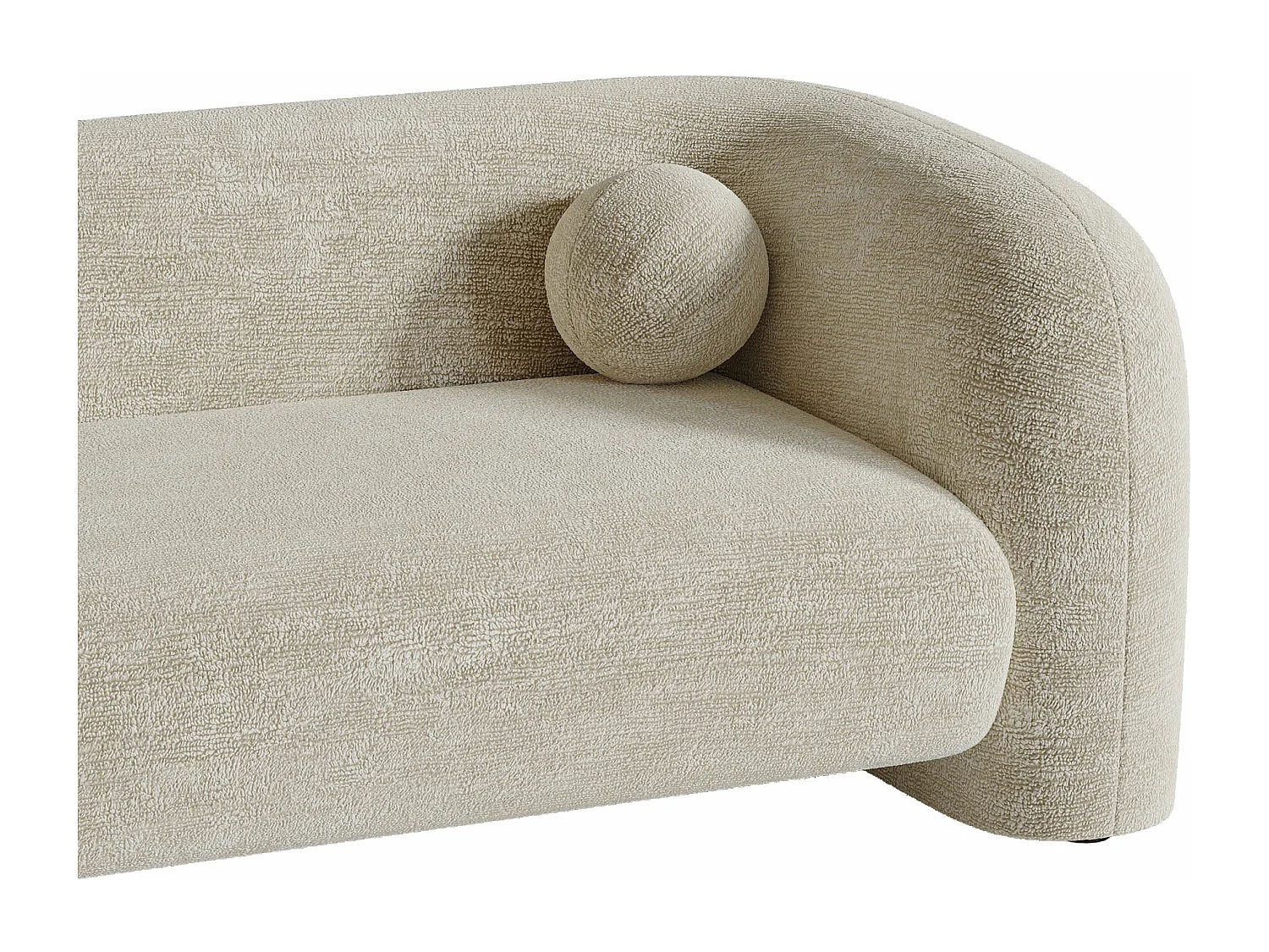 Canapé 3 places velours à motifs crème 226cm  NOLA