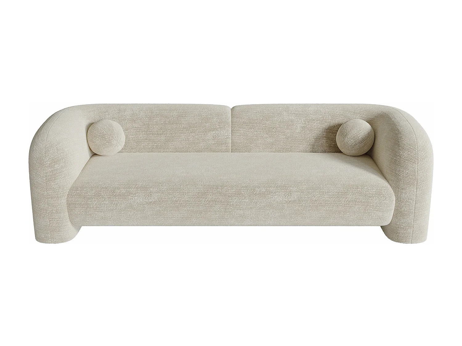 Canapé 3 places velours à motifs crème 226cm  NOLA