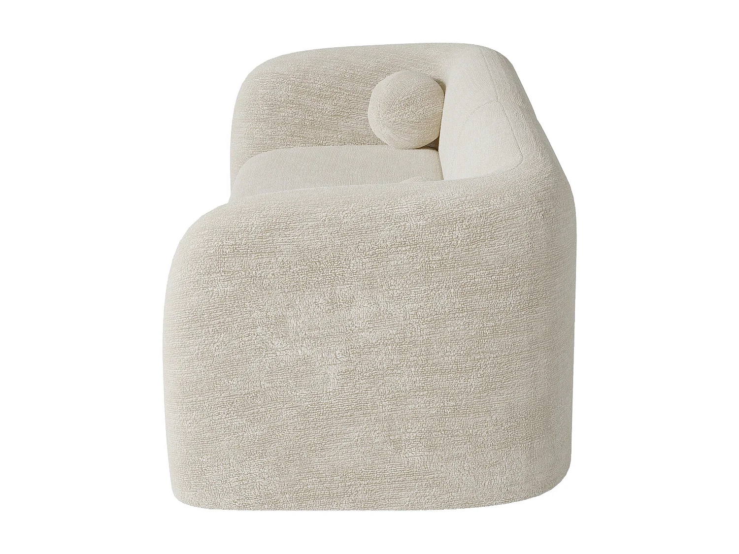 Canapé 3 places velours à motifs crème 226cm  NOLA