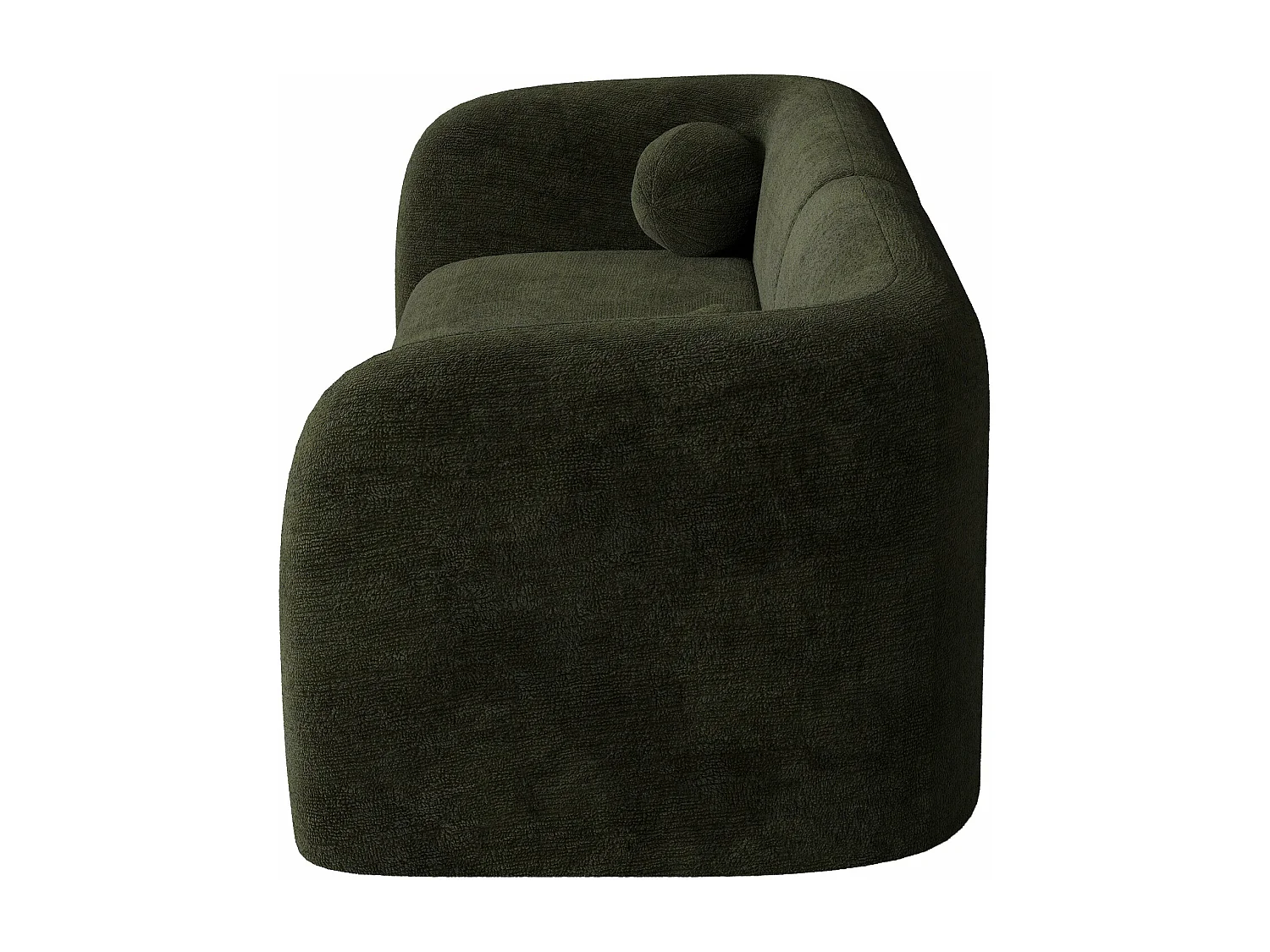 Canapé 3 places velours à motifs kaki 226cm NOLA