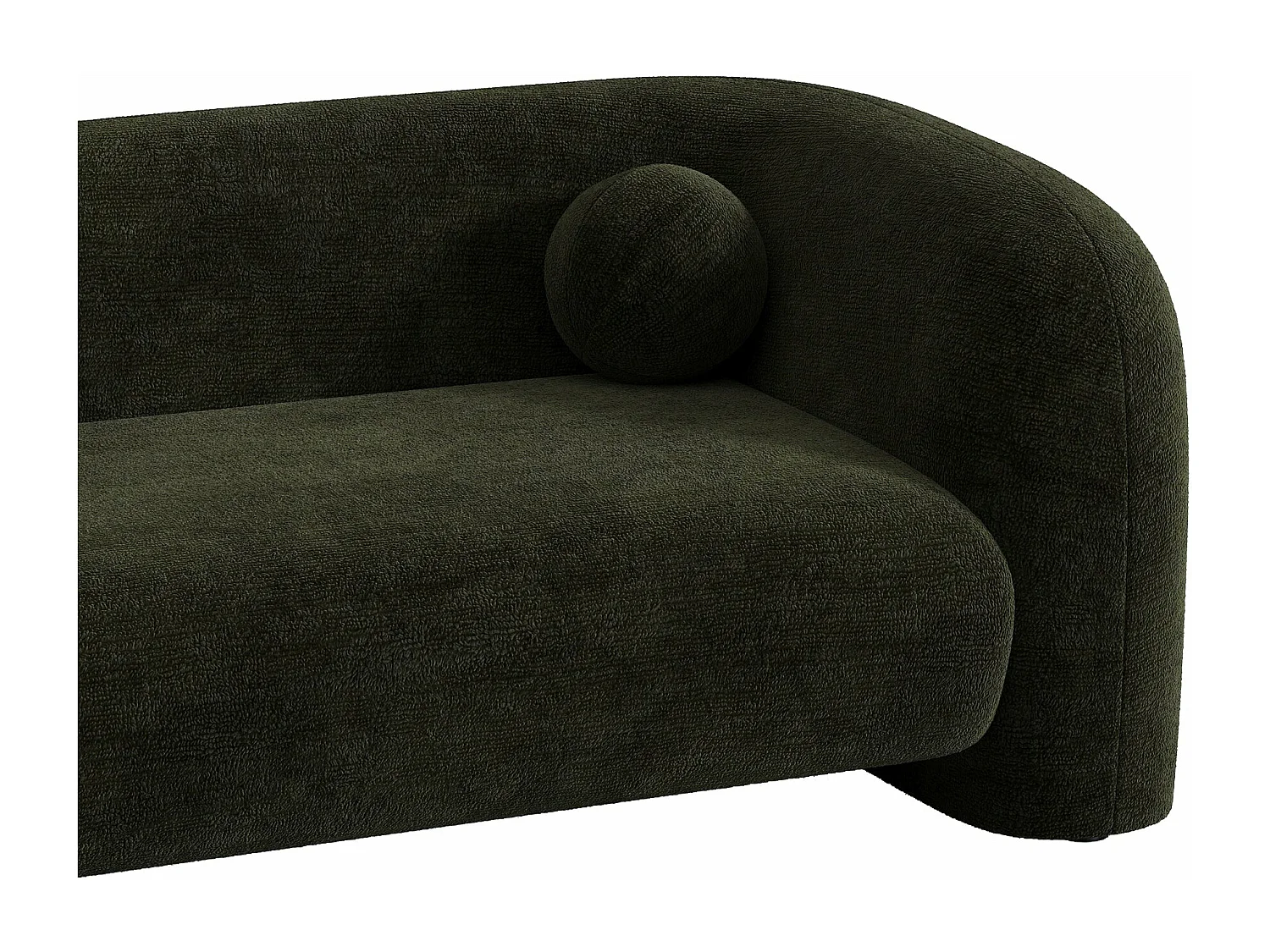 Canapé 3 places velours à motifs kaki 226cm NOLA