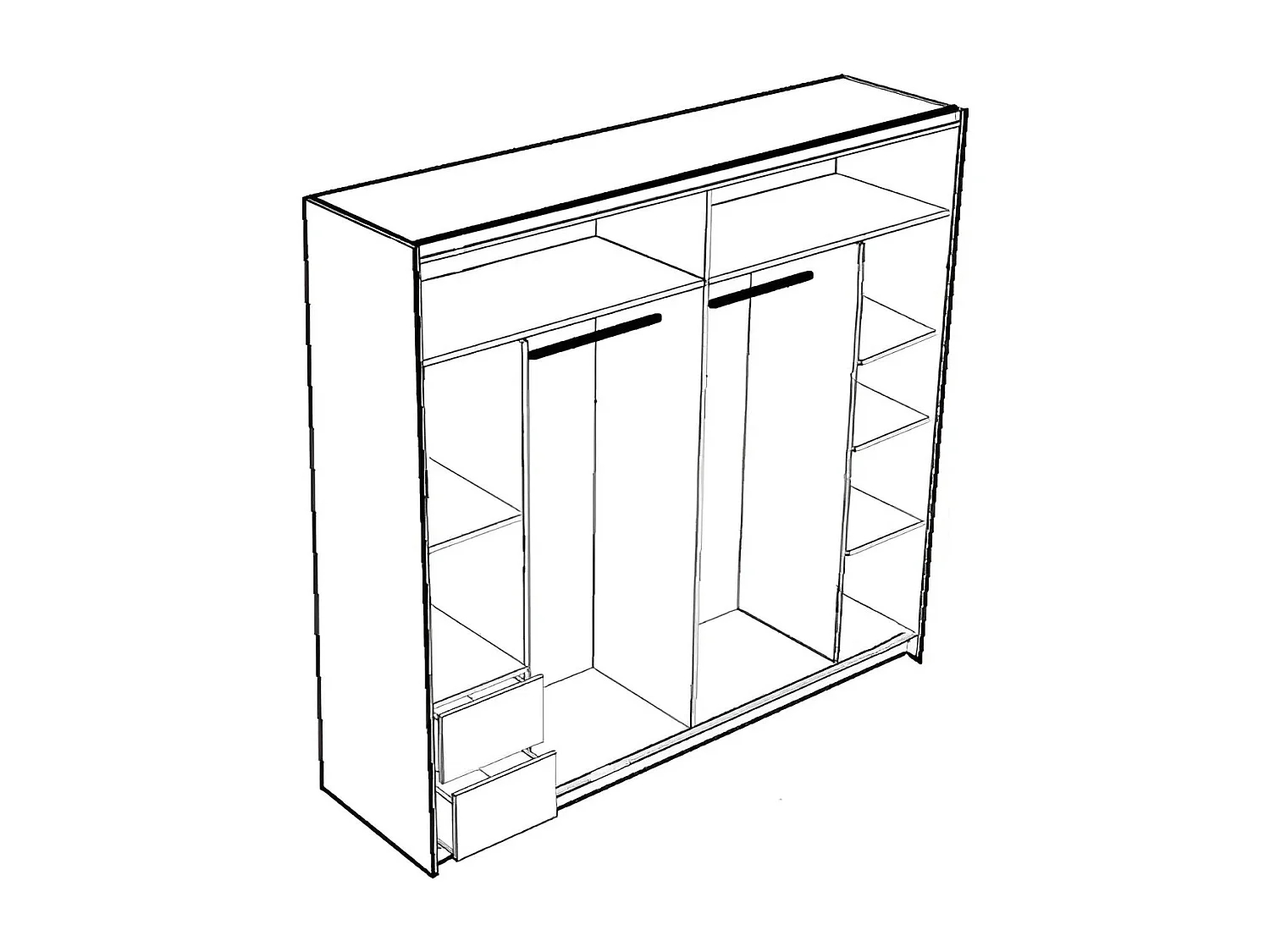 Kleiderschrank Capri (250cm)/Artisan&Weiss