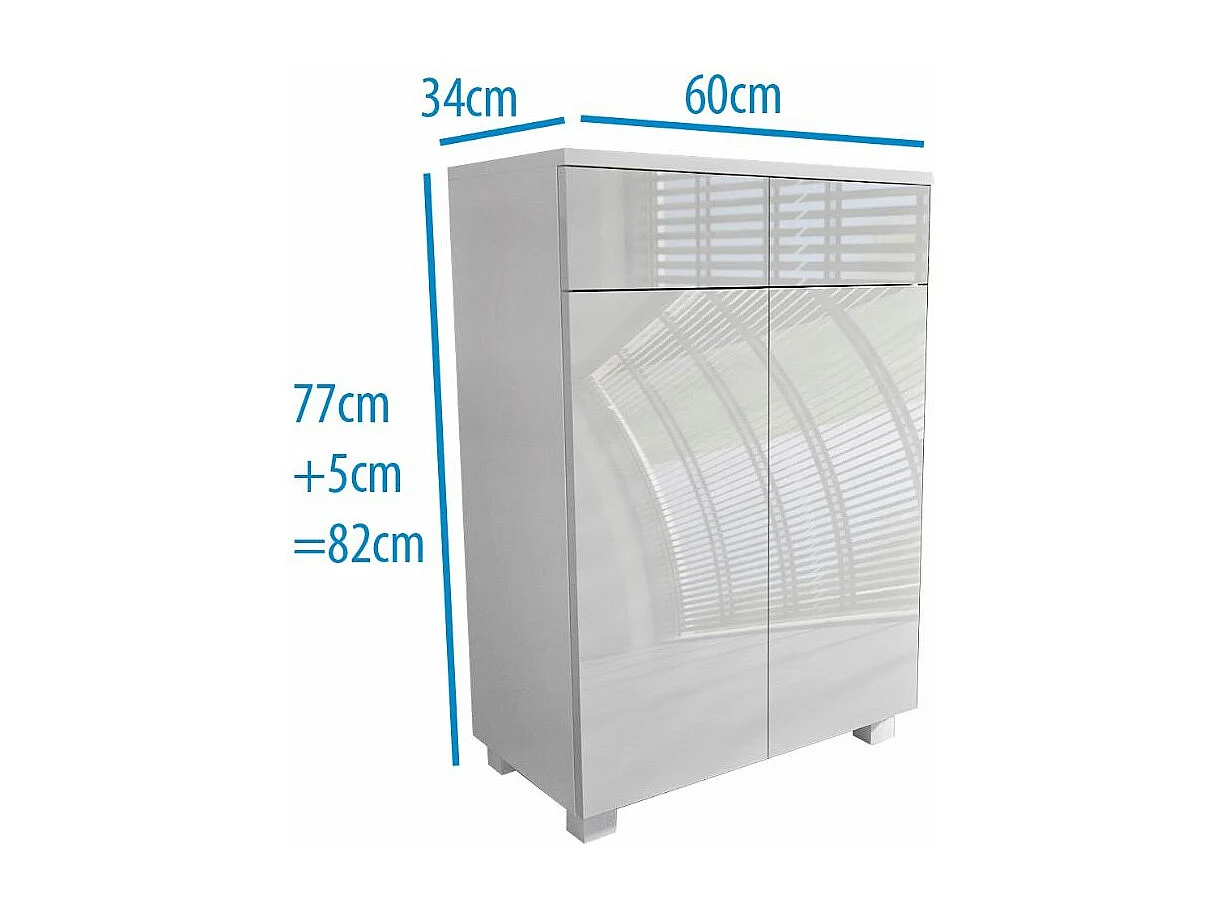 LAVEO 60 CM - Meuble salle de bain en BLANC laqué à accrocher ou poser