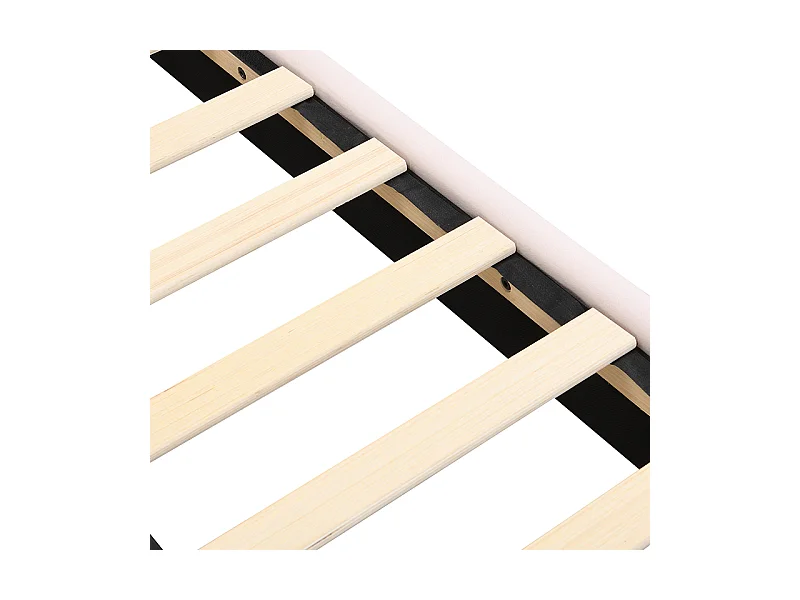 Lit enfant 90 x 200 cm Pieds en métal Tête de lit incurvée Sans matelas Rose velours